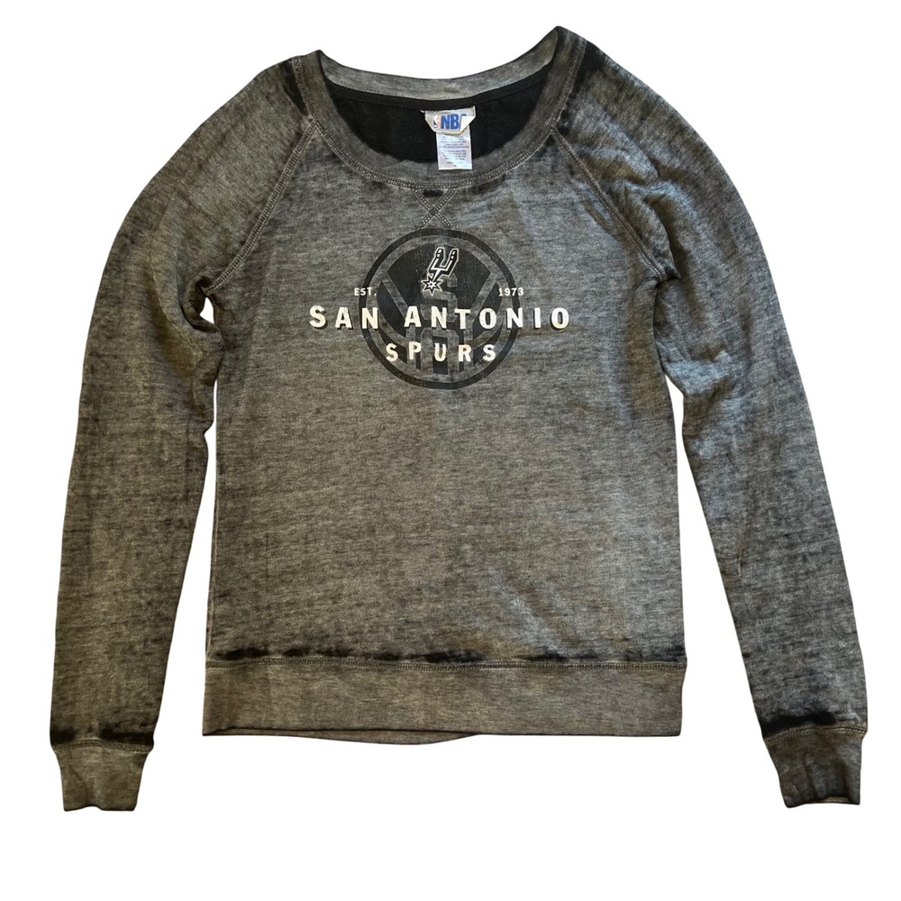 San Antonio Spurs NBA Graphic Sweatshirt Women's M Vintage Style Pullover Faded